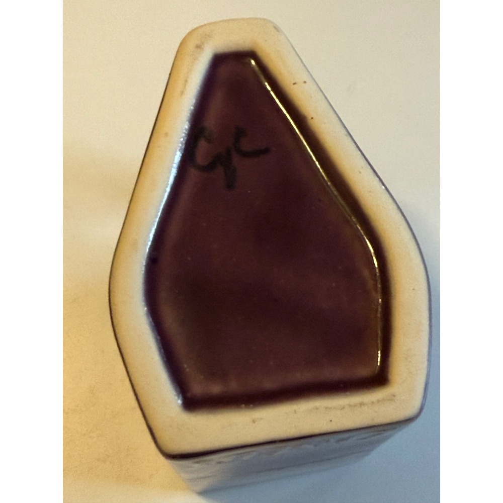 Vintage Cancun Geometric Ceramic Mug Purple Drip‎ Glaze Triangular Pottery Cup - Picture 6 of 6